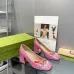 15Women Gucci Sandals Leather Heel 25CM #A34922