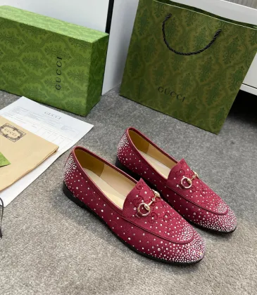 Gucci Shoes for Women Horsebit Loafers Red #A48780