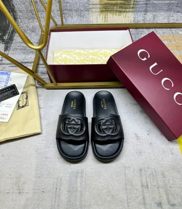 Gucci Shoes for Women's Gucci Slippers Black/White/Brown #A49375