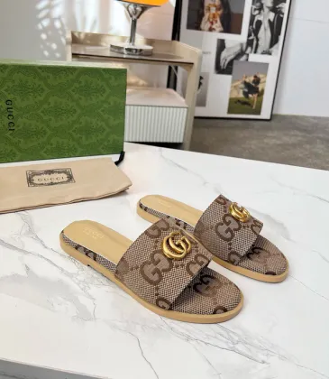 Gucci Shoes for Women's Gucci Slippers Marmont Toile Brown #A48987