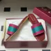 4Gucci Shoes for Women's Gucci Slippers velvet-trimmed embroidered denim #A48878