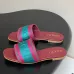 5Gucci Shoes for Women's Gucci Slippers velvet-trimmed embroidered denim #A48878