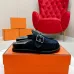 5Hermes Shoes for Men Mules Biege Linen Slippers Black #A48934
