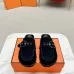 1Hermes Shoes for Men Mules Biege Linen Slippers Black #A48934