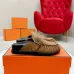5Hermes Shoes for Men Mules Biege Linen Slippers Brown #A48935