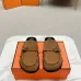 1Hermes Shoes for Men Mules Biege Linen Slippers Brown #A48935