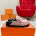 6Hermes Shoes for Men Mules Biege Linen Slippers Pink #A48933