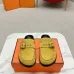 1Hermes Shoes for Men Mules Biege Linen Slippers Yellow #A48936
