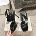 4Jimmy Choo Shoes Metallic Leather Platform Sandals Black #A48970