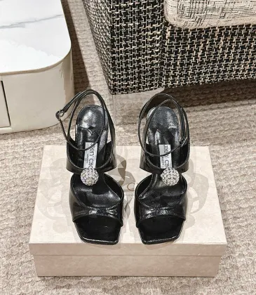 Jimmy Choo Shoes Metallic Leather Platform Sandals Black #A48970