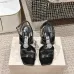 1Jimmy Choo Shoes Metallic Leather Platform Sandals Black #A48970