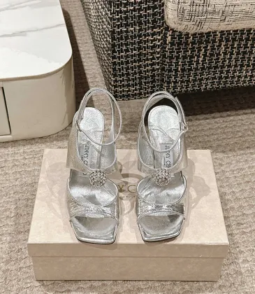 Jimmy Choo Shoes Metallic Leather Platform Sandals Sliver #A48969