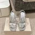 1Jimmy Choo Shoes Metallic Leather Platform Sandals Sliver #A48969