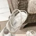 3Jimmy Choo Shoes Metallic Leather Platform Sandals White #A48971