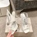 4Jimmy Choo Shoes Metallic Leather Platform Sandals White #A48971