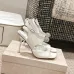 5Jimmy Choo Shoes Metallic Leather Platform Sandals White #A48971