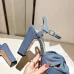 4Jimmy Choo Shoes Nappa Leather Platform Sandals Blue #A48868