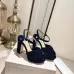 1Jimmy Choo Shoes Nappa Leather Platform Sandals Dark Blue #A48870