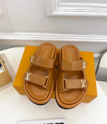 Louis Vuitton Shoes Classic couple slippers Khaki #A48719