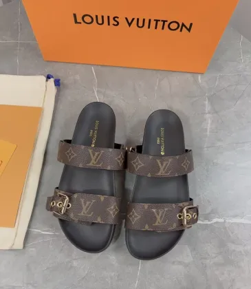 Louis Vuitton Brown Monogram Canvas Bom Dia Flat Slides #A50539