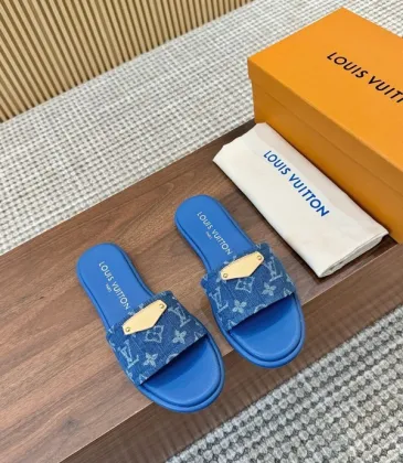 Louis Vuitton Shoes for Women's Louis Vuitton Slippers Blue #A49419