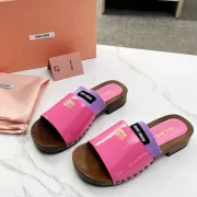 Miu Miu Shoes for women Patent Leather Clogs Pink #A48746