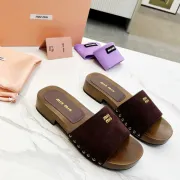 Miu Miu Shoes for women Suede Logo Slide Clogs #A48744