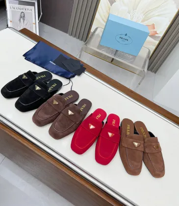 Prada Shoes for Women's Prada Slippers Brown/Black/Red #A47885