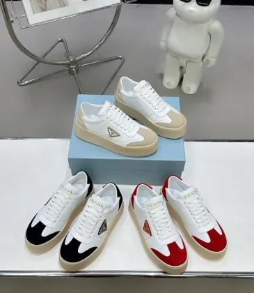 Prada Shoes for Women's Prada Sneakers Black/White/Red #A47887