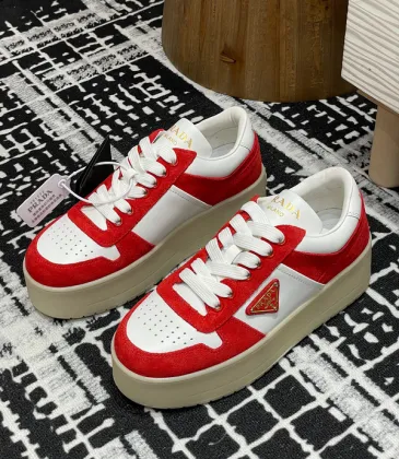 Prada Shoes for Women's Prada Sneakers Downtown Leather Red #A48725