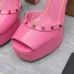 122023SS Valentino Shoes The latest metal rivets wedge high platform sandals #A23191