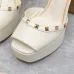 222023SS Valentino Shoes The latest metal rivets wedge high platform sandals #A23191