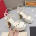 232023SS Valentino Shoes The latest metal rivets wedge high platform sandals #A23191