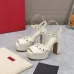 262023SS Valentino Shoes The latest metal rivets wedge high platform sandals #A23191