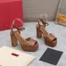 102023SS Valentino Shoes The latest metal rivets wedge high platform sandals #A23191