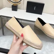 YSL women's espadrilles Flats Black/Gold/White/Pink #A44174