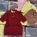 3Gucci Short-Sleeve Knit Top with Gold Buttons #A46445