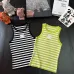 1Women's Celine Striped Knit Tank Top with Logo Detail #A46447