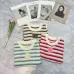 5Women's Chanel Striped Openwork Knit Top with Logo Detail #A46461