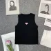 3Women's Prada Ribbed Tank Top with Triangle Logo #A46449