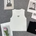 4Women's Prada Ribbed Tank Top with Triangle Logo #A46449