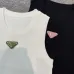 6Women's Prada Ribbed Tank Top with Triangle Logo #A46449