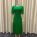 232023 Summer New Short Sleeve Pleated Solid Size Cross border Dress #A21656