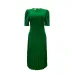 82023 Summer New Short Sleeve Pleated Solid Size Cross border Dress #A21656