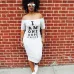 3Amazon AliExpress new nightclub European and American style letters super long printed bag hip dress  #99904409