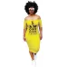 9Amazon AliExpress new nightclub European and American style letters super long printed bag hip dress  #99904409