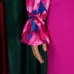 30Loose large size casual printed long-sleeved shirt wide-leg pants two-piece set #A21706