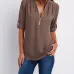 5Solid color zipper half-open collar 2021 hot sale women's T-shirt (17 colors) S-5XL-$9.9 #99904348