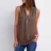 14Solid color zipper half-open collar 2021 hot sale women's T-shirt Sleeveless (17 colors) S-5XL-$9.9 #99904357
