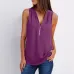 8Solid color zipper half-open collar 2021 hot sale women's T-shirt Sleeveless (17 colors) S-5XL-$9.9 #99904357